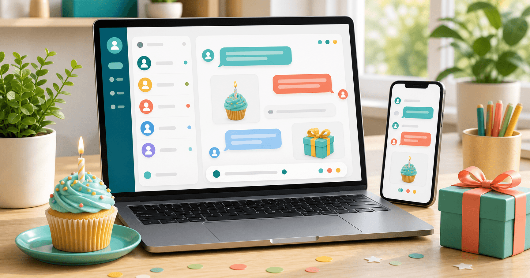 Professional choosing ready-to-use birthday messages for clients in Niverly